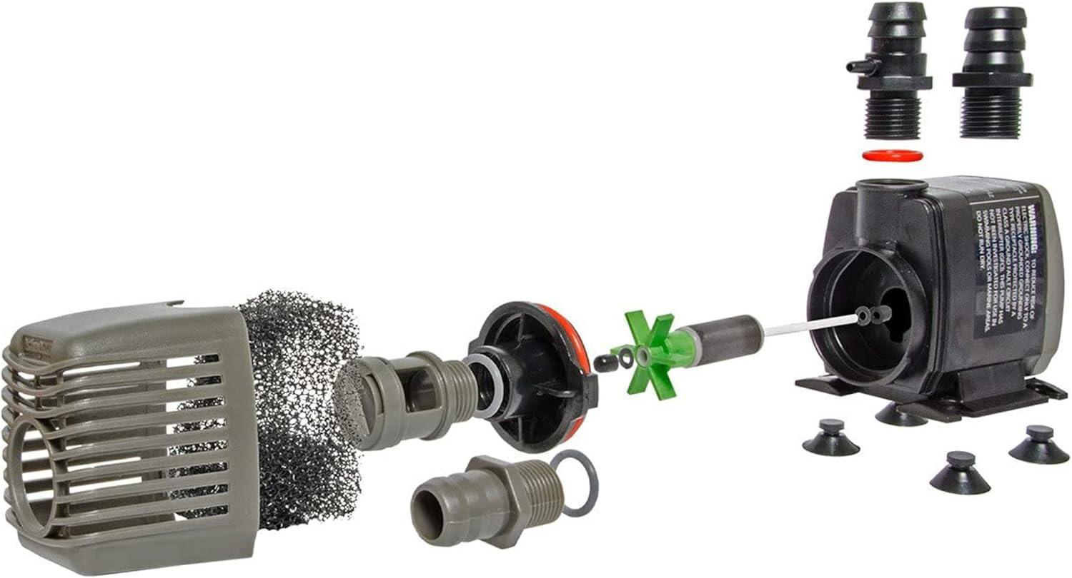 Active Aqua AAPW400 400 GPH 24-Watt Indoor/Outdoor Submersible Oil Free Hydroponic Pond Aquarium Water Pump for 40 Gallon Reservoir (4 Pack)