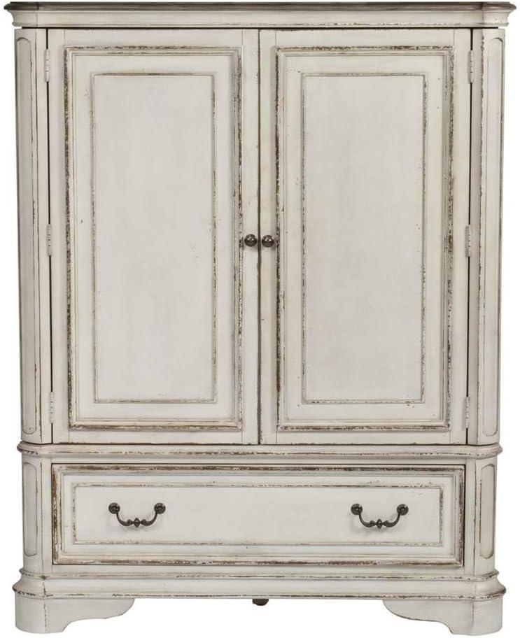 Antique White Traditional Door Chest with Felt Lined Drawer