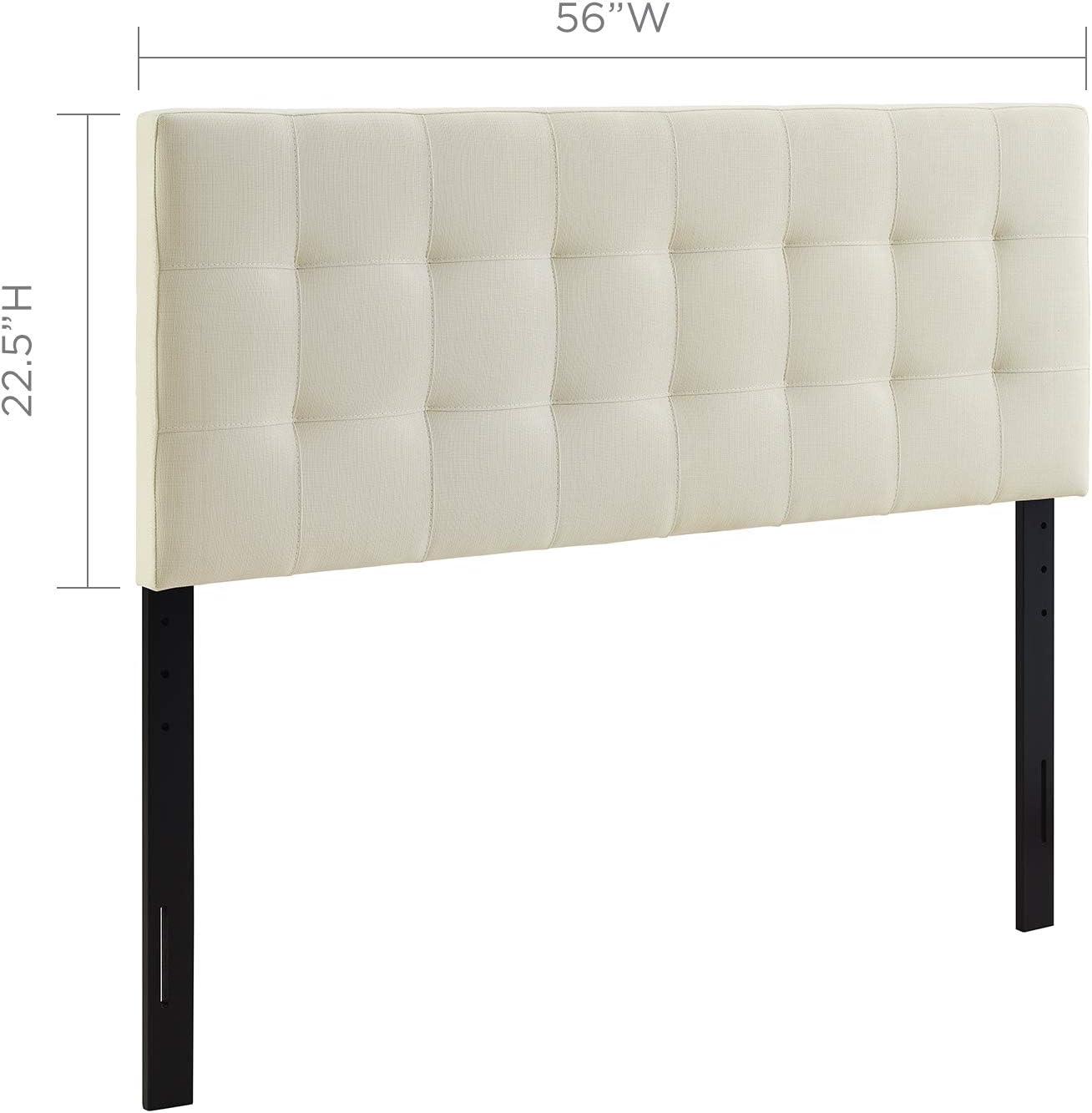 Ivory Full Tufted Upholstered Fabric Headboard