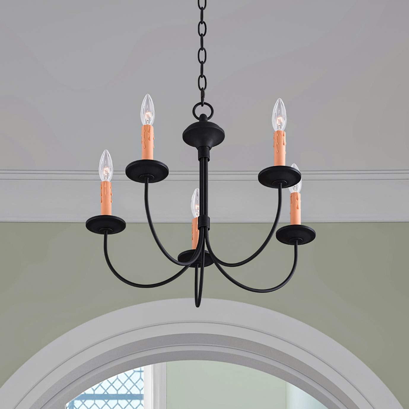 Elegant Heritage 5-Light Black Candelabra Chandelier