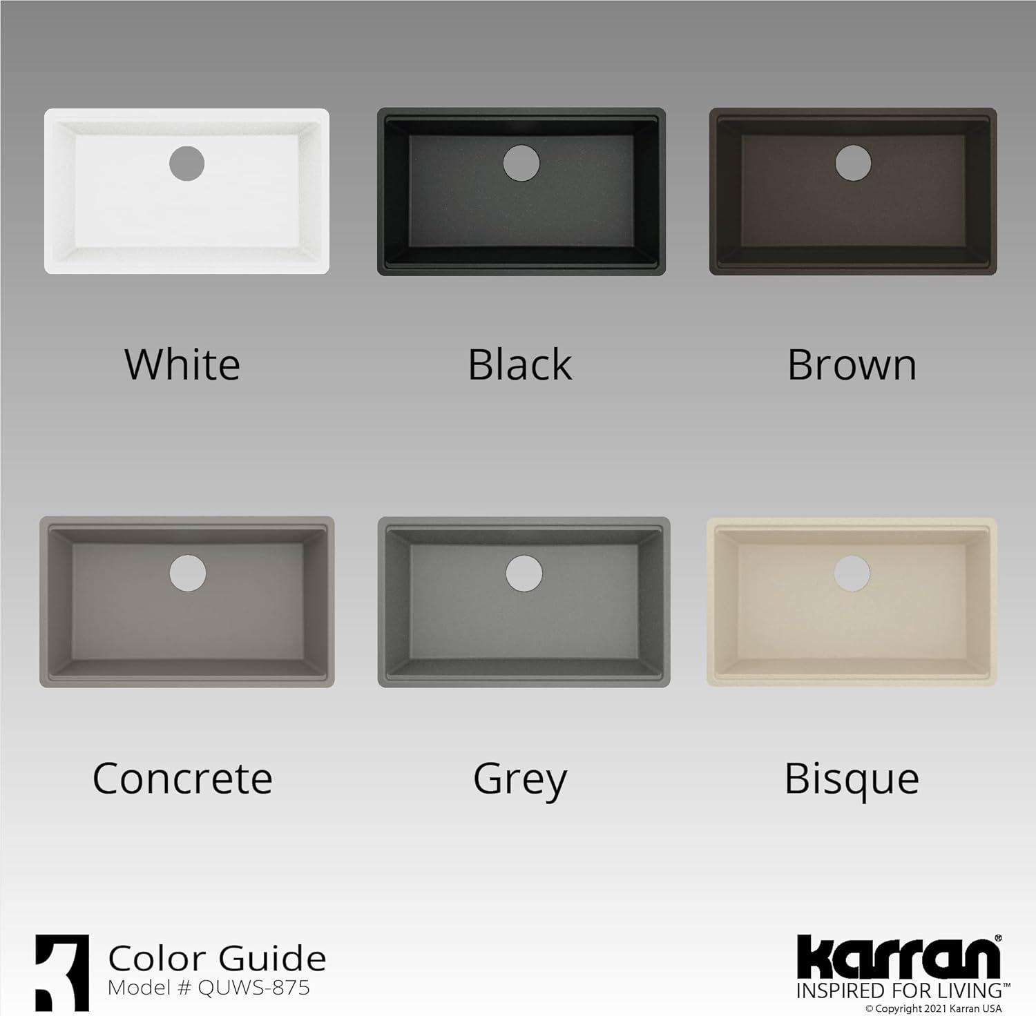 Karran Quartz 32-1/2'' X 19-1/4'' Single Bowl Undermount Workstation Kitchen Sink