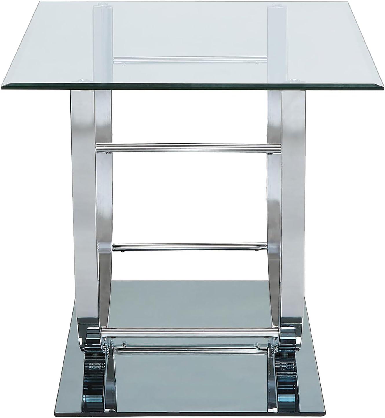 Danville End Table with Glass Top Chrome - Coaster