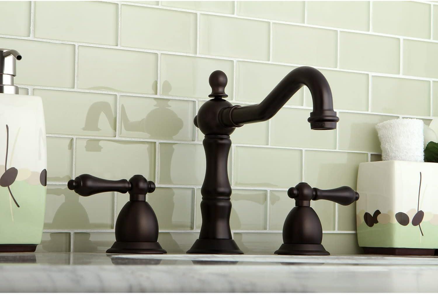 Two Handle 8 in. to 14 in. Widespread Lavatory Faucet with Brass Pop-up - Oil Rubbed Bronze