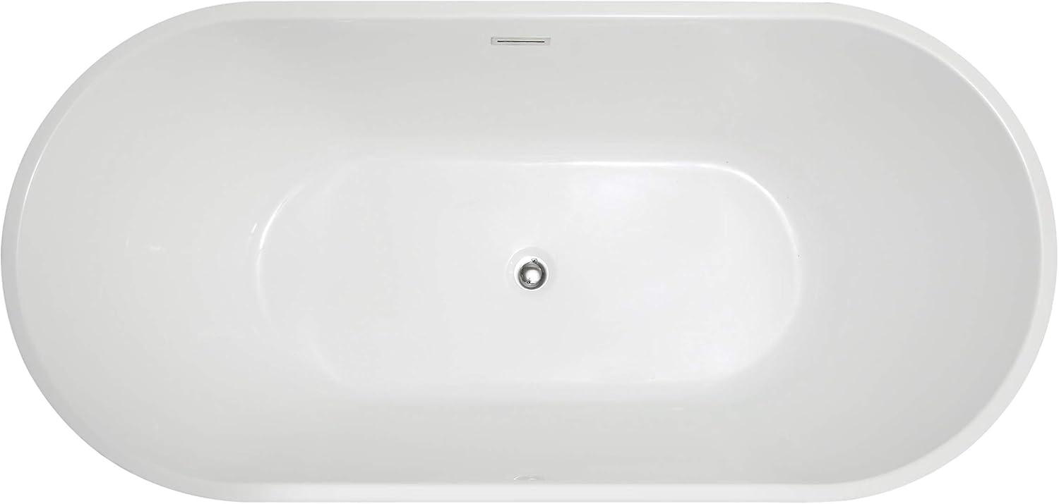 67" x 32" Freestanding Soaking Acrylic Bathtub