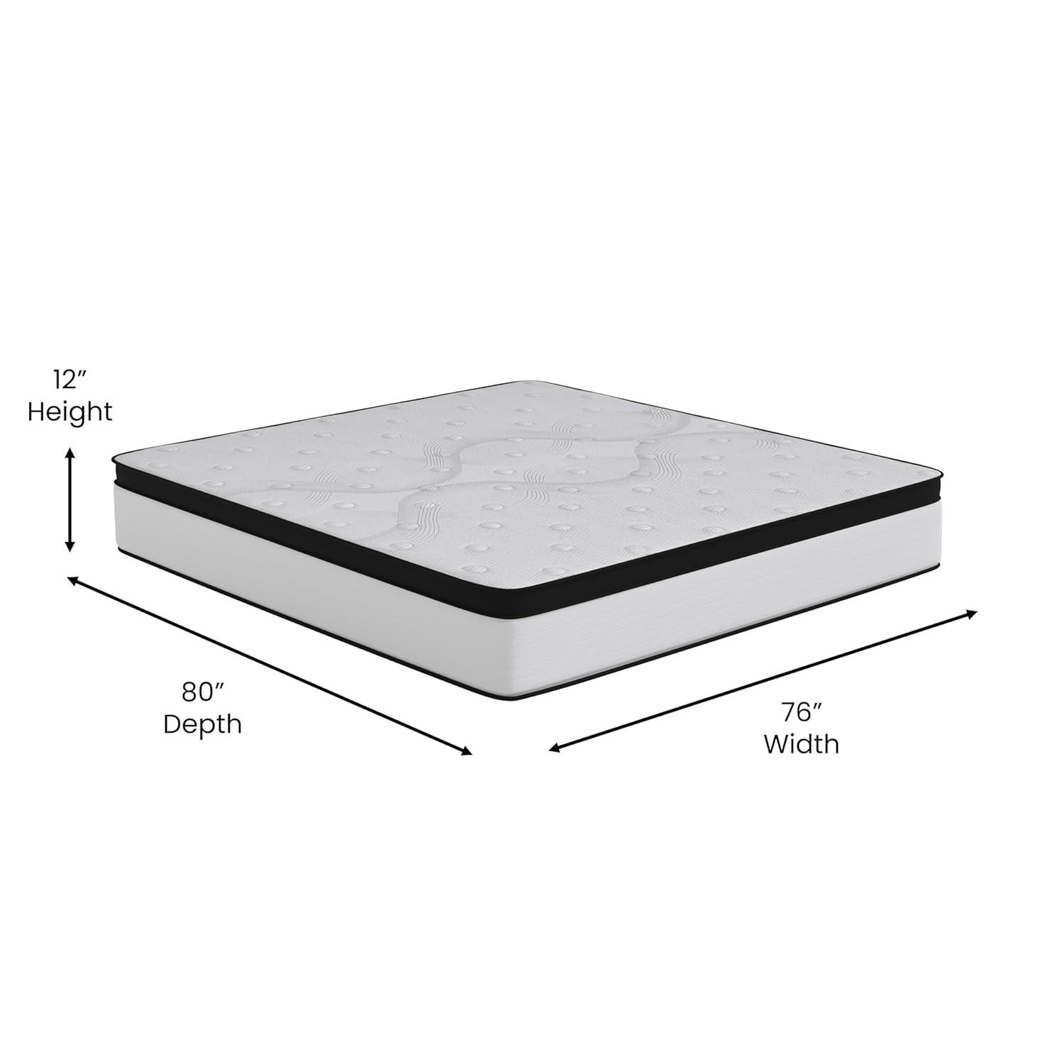 Merrick Lane 12 Inch Extra Firm Twin Hybrid Pocket Spring & CertiPUR-US Certified Foam Mattress in a Box