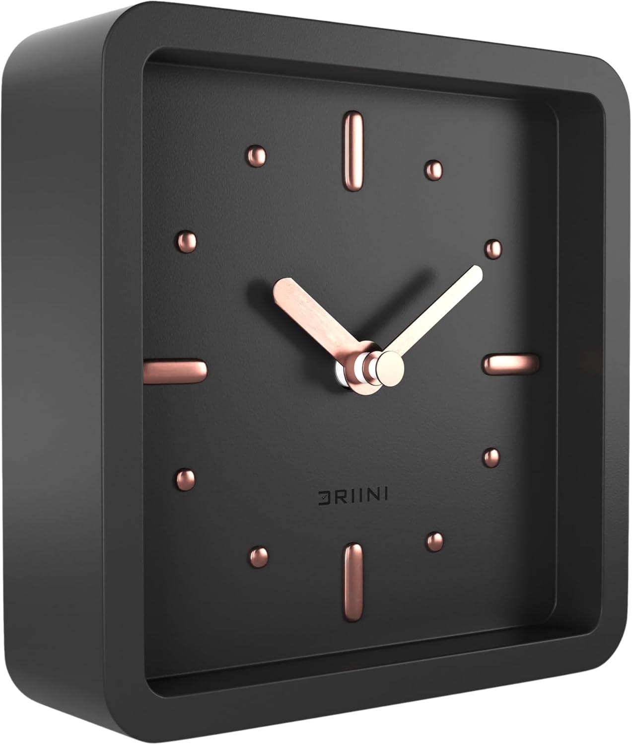 Driini Modern Mid Century Desk & Shelf Clock for Mantle, Bedroom Nightstand