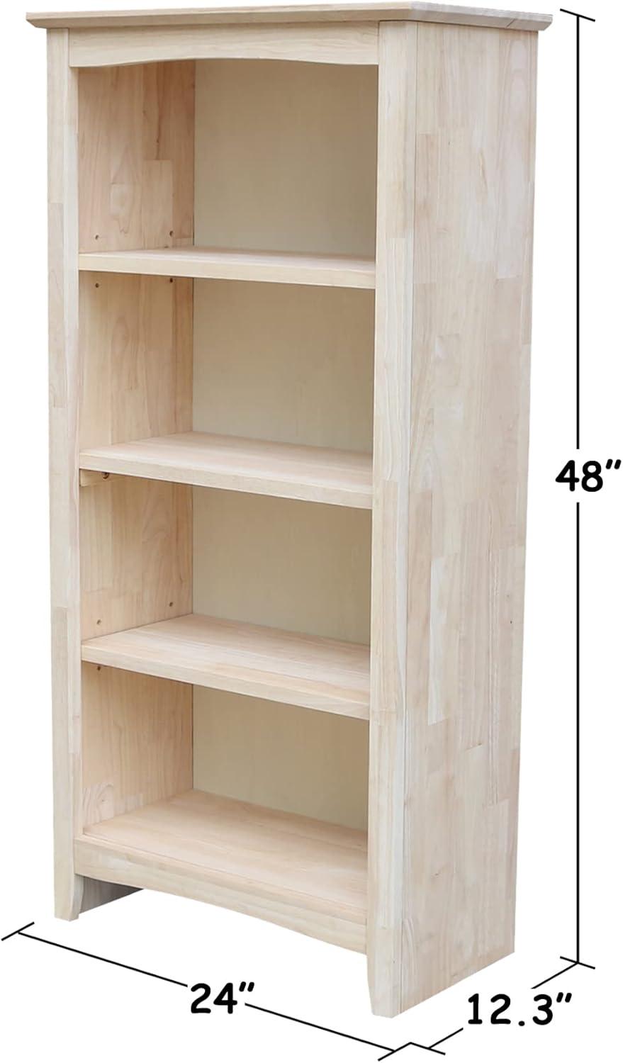 48"x24" Shaker Bookcase Unfinished - International Concepts