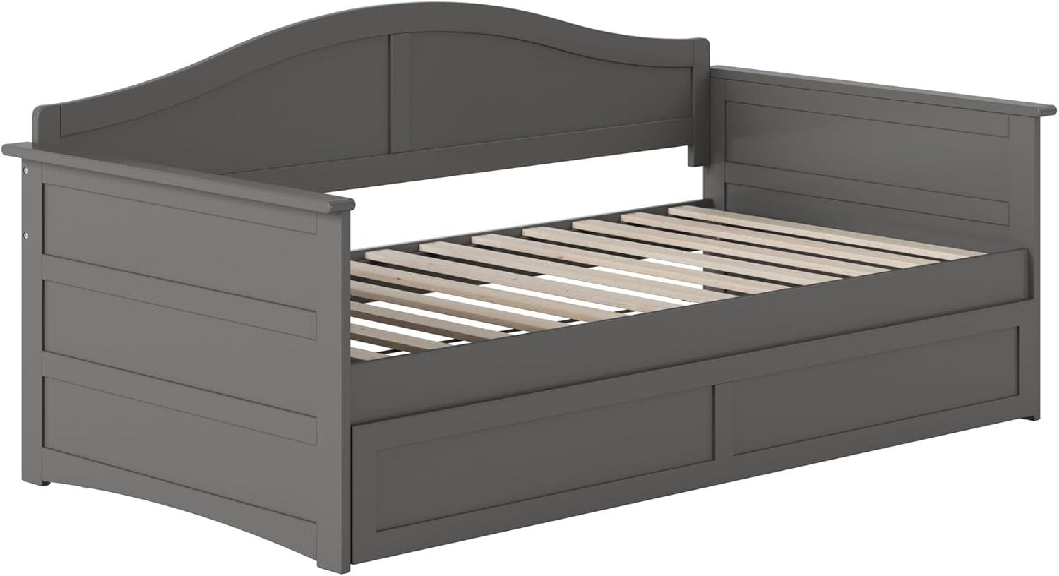 AFI Acadia Twin Wood Daybed with Twin Size Trundle in Grey