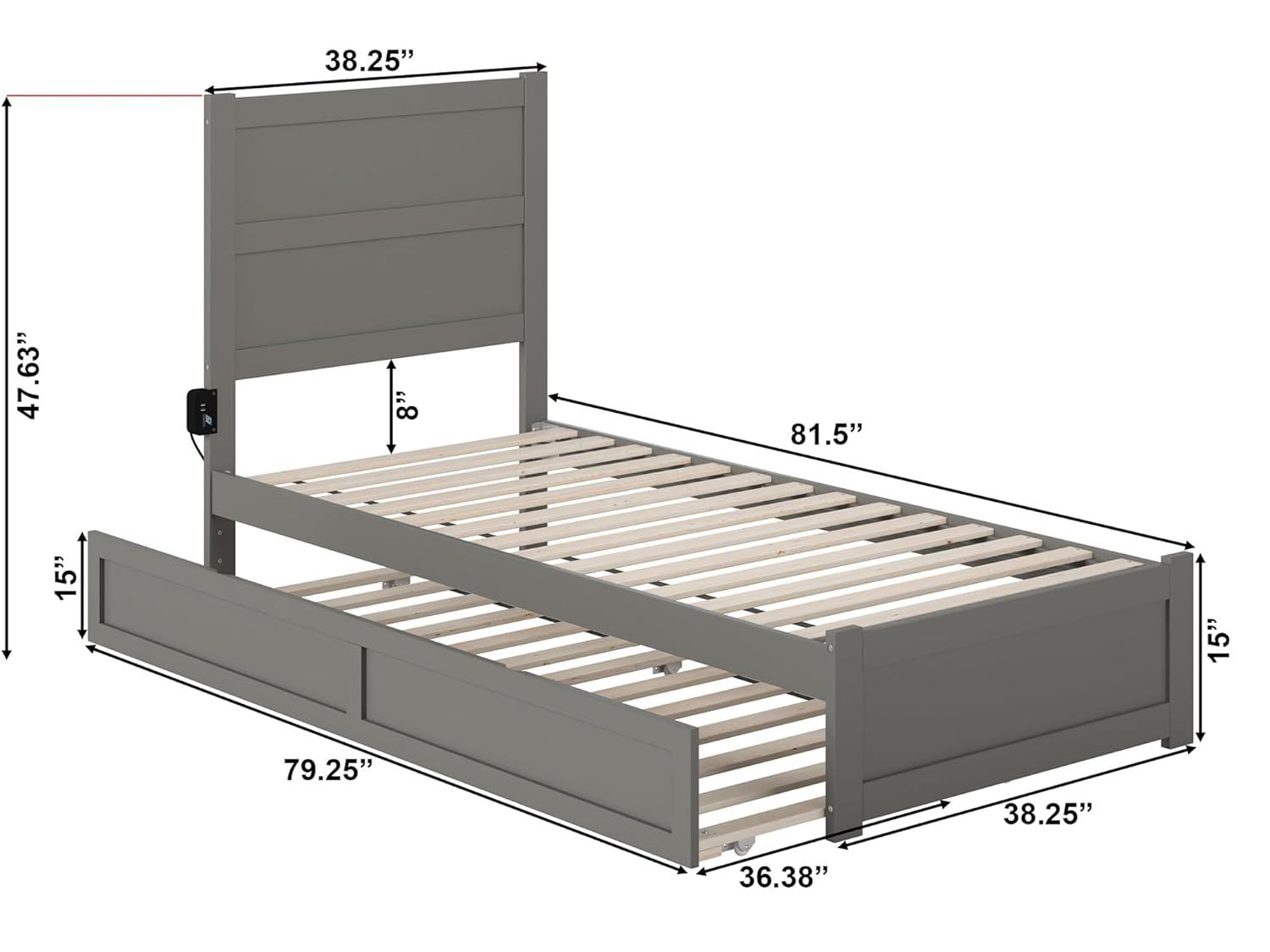 AFI Furnishings NoHo Platform Bed TXL with Footboard & TXL Trundle AG