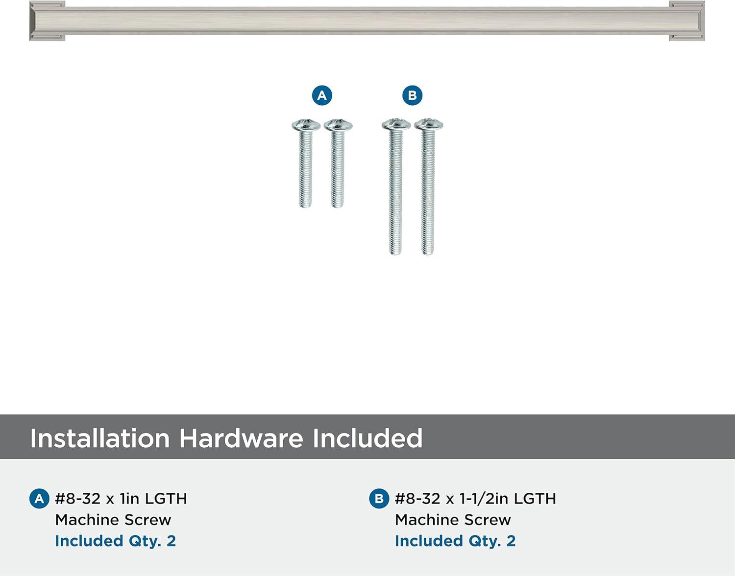 Amerock Appoint 12-5/8 inch (320mm) Center-to-Center Satin Nickel Cabinet Pull