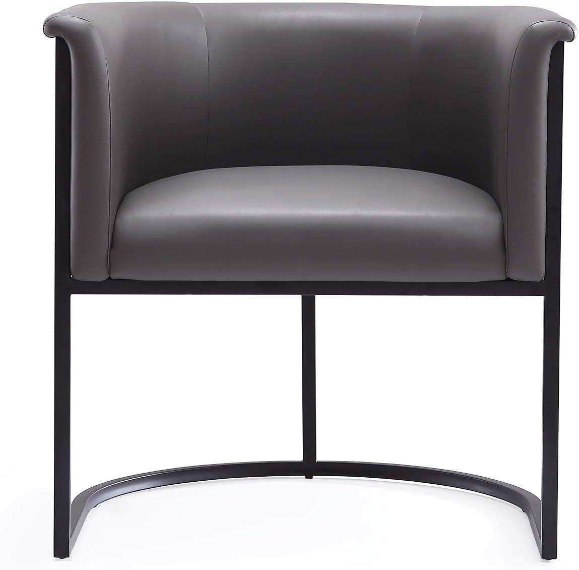 Manhattan Comfort Cosmopolitan Faux Leather Dining Chair Pebble: Upholstered, Metal Legs, No Assembly Required