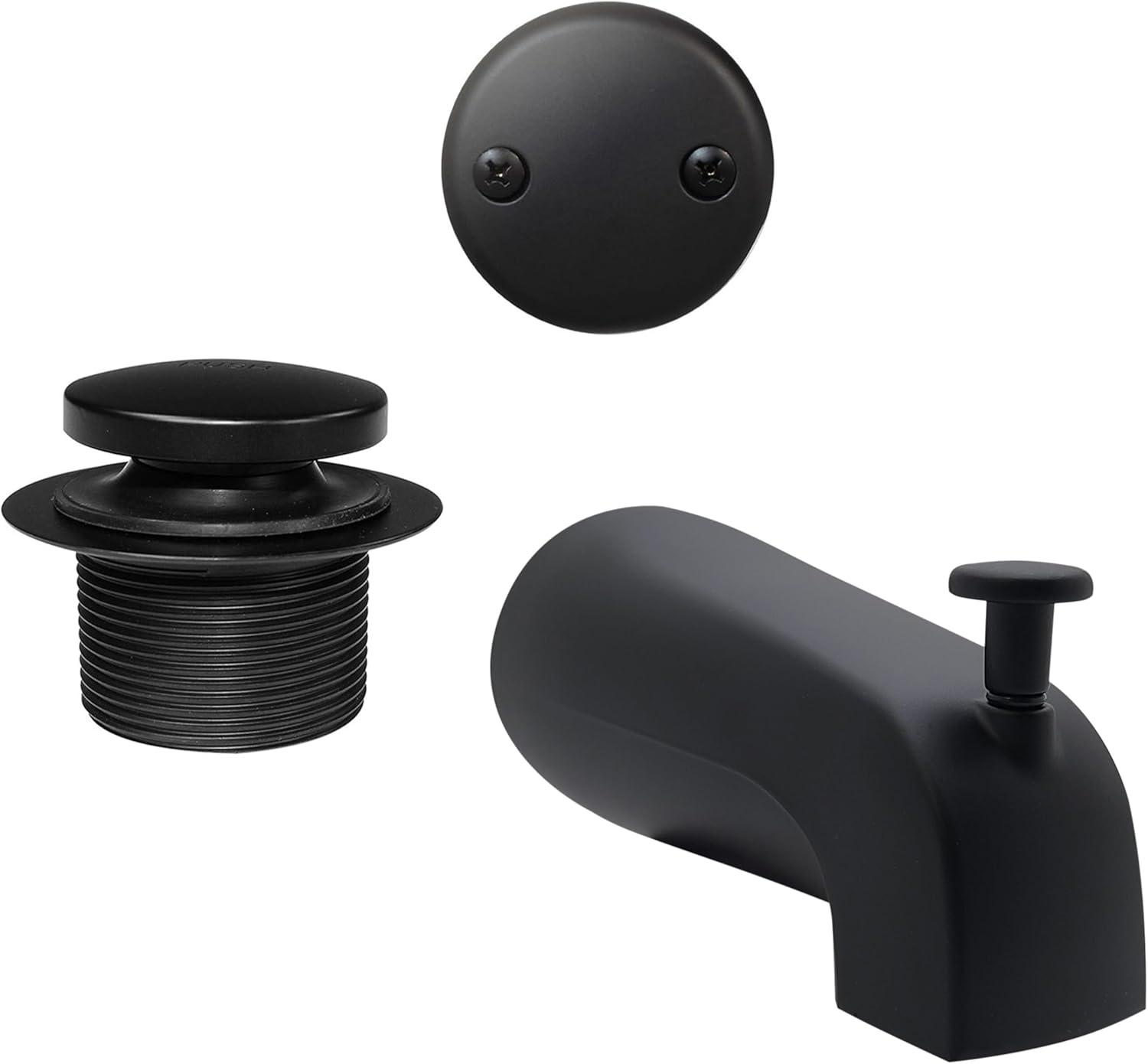 5-1/4" Front Diverter Tub Spout with Tip-Toe Drain and 2-Hole Overflow Trim