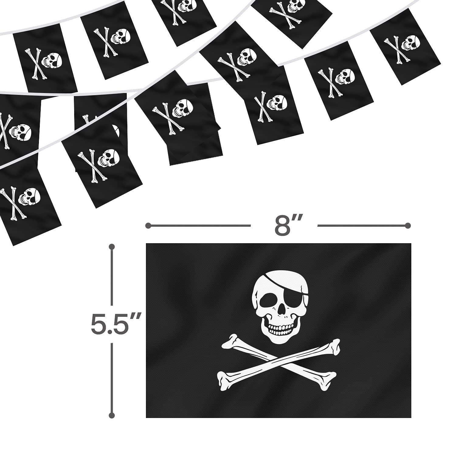 Anley Pirate Flag Jolly Roger String Flag - 33 Feet 32 Flags