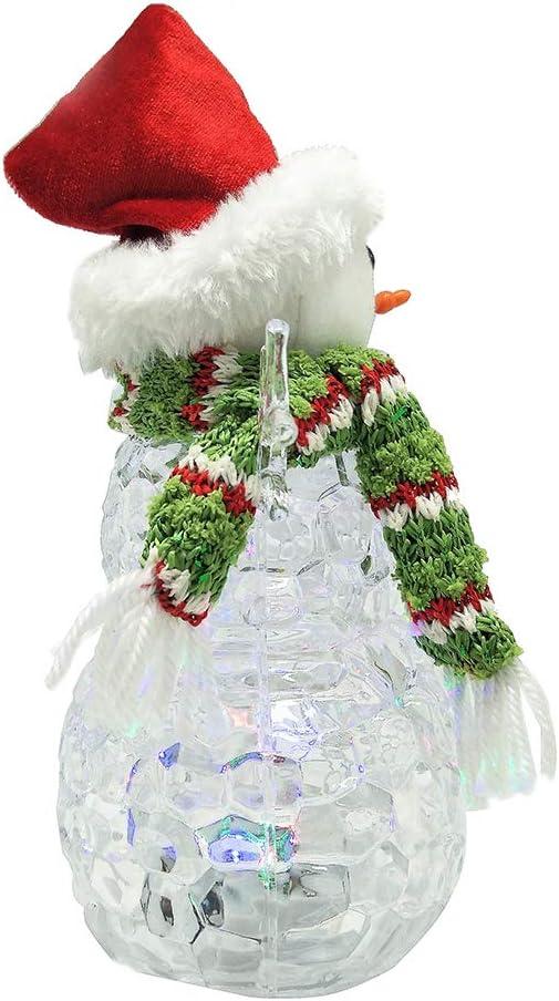 Illuminated Crystal Snowman Sculpture with Festive Accents