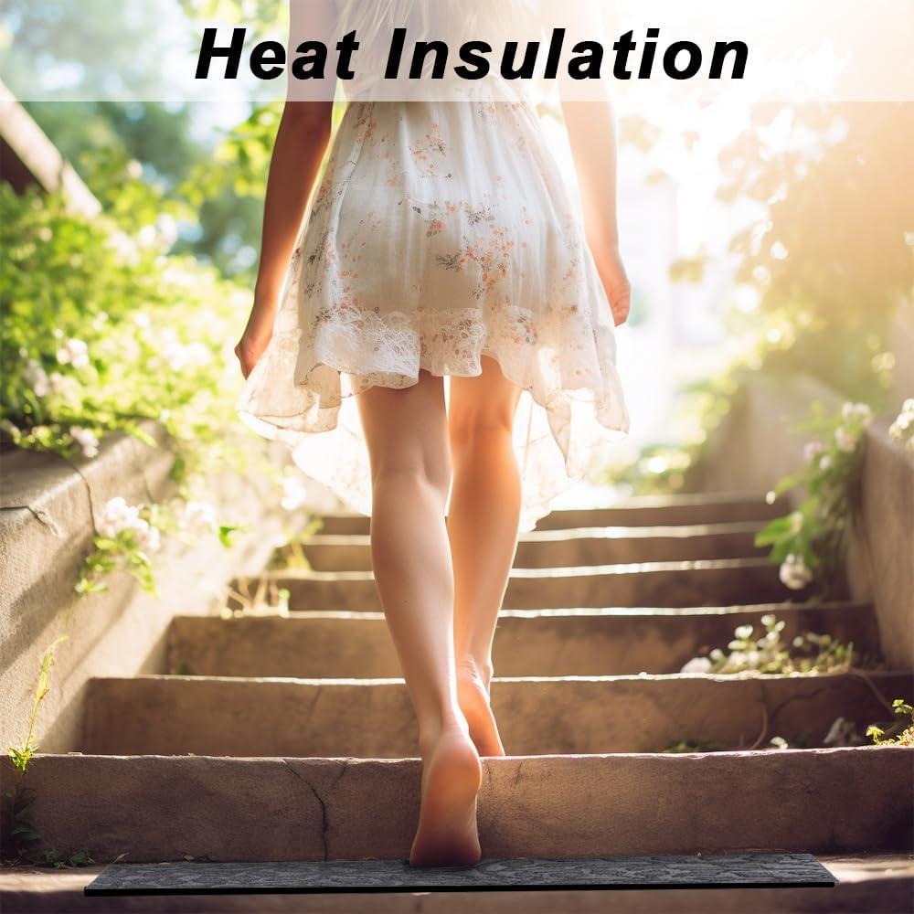 Aucuda 6pcs 8.5" x 30" Stair Treads Outdoor for Elders and Dogs on Wooden Steps, Non Slip Stair Runner Rug Heat Insulation Rubber Backing, Staircase Mat Carpet for Indoor Grip Farmhouse.