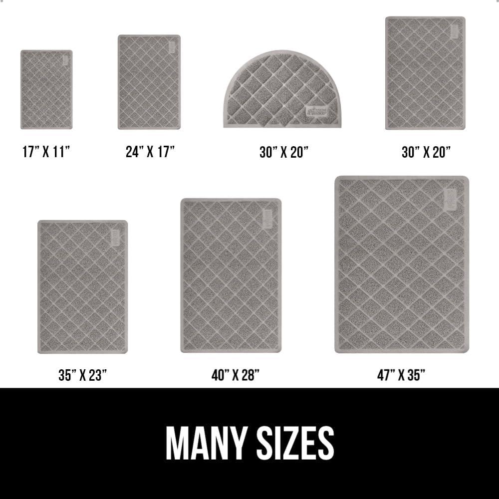 GORILLA GRIP Cat Litter Mat, Water Resistant, Traps Mess, Easy Clean, 24 x 17, Gray