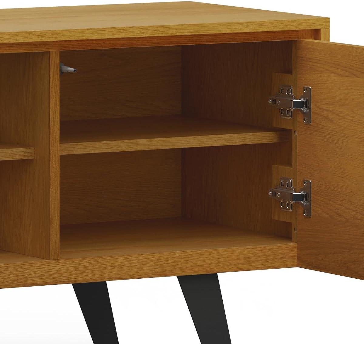 Simpli Home Lowry 63"W Solid Wood Modern Industrial TV Stand for TVs up to 70" with Storage