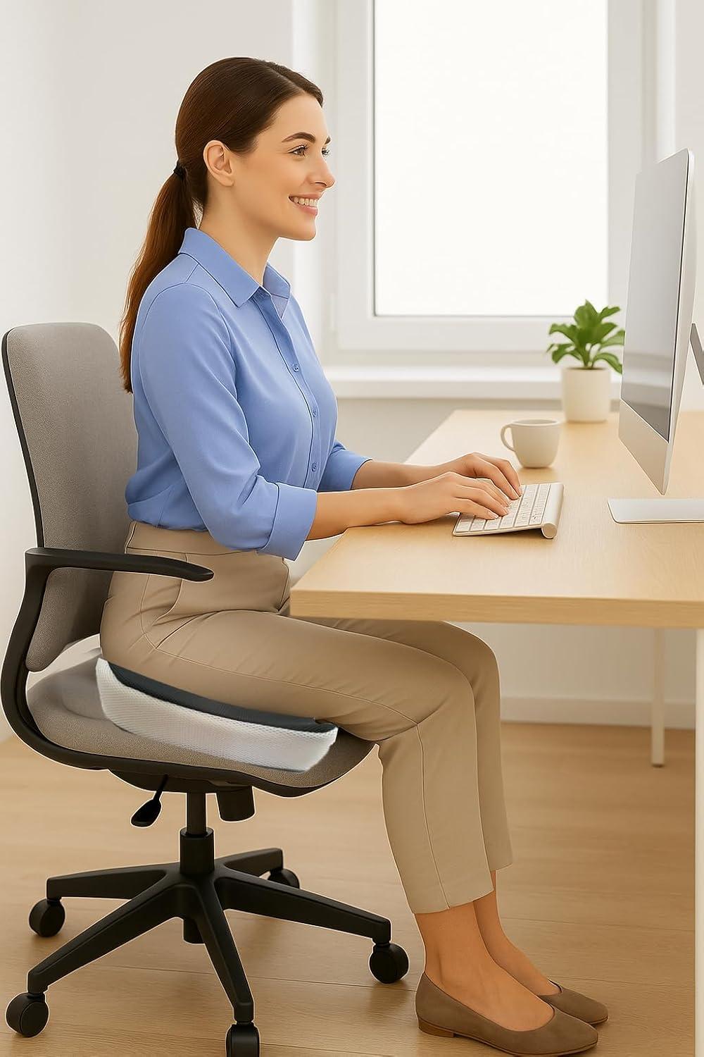 Premium Black and Beige Orthopedic Seat Cushion Pack for Pain Relief