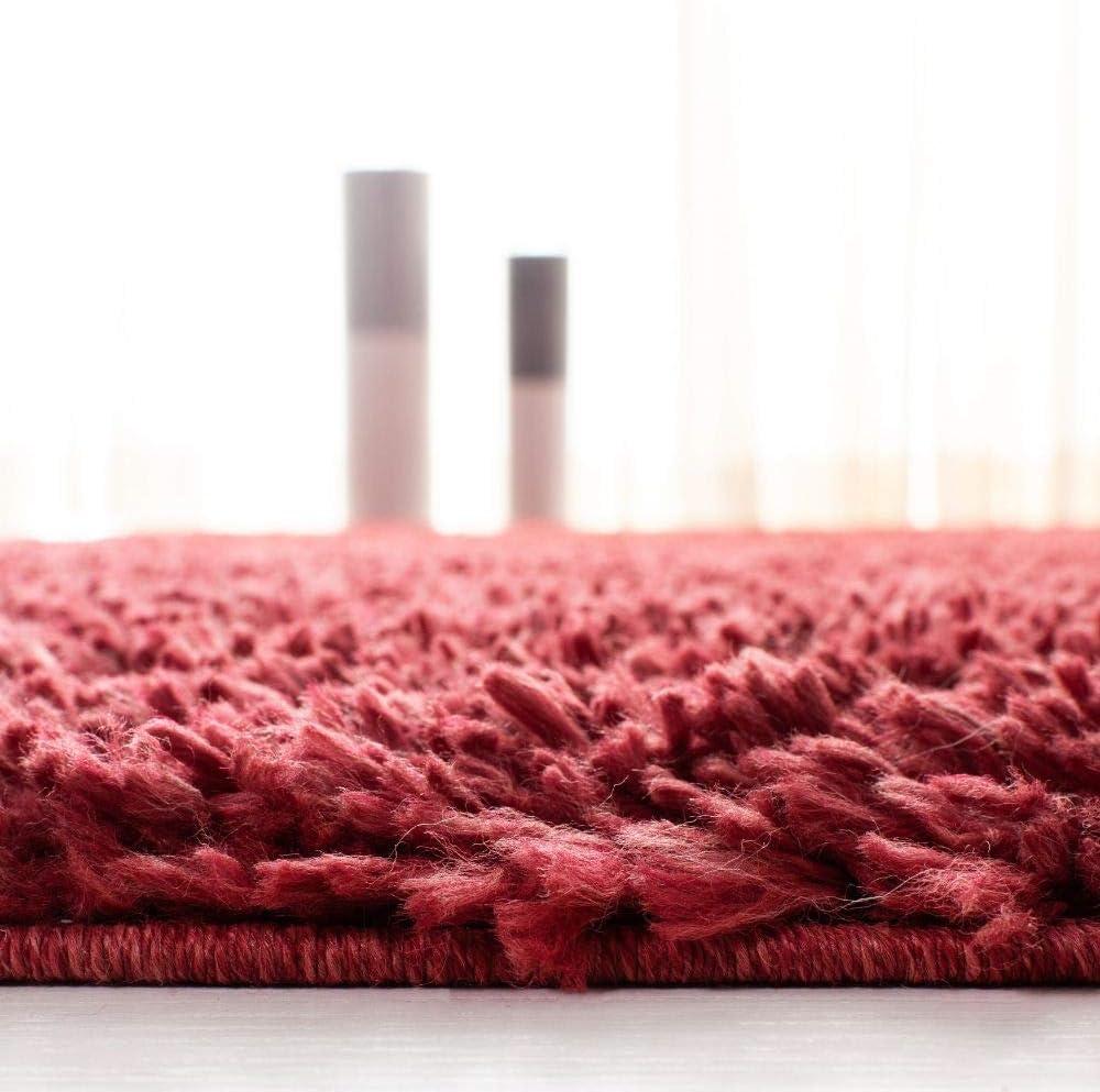 SAFAVIEH August Sophia Solid Shag Area Rug, Red, 3' x 5'