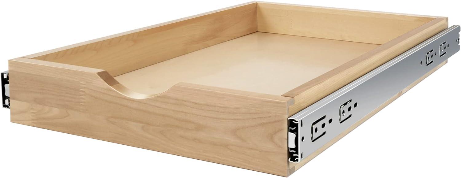 Natural Wood 20" Wide Pull-Out Kitchen Cabinet Drawer