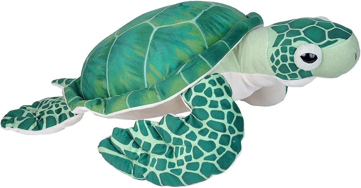 Wild Republic Living Ocean Green Sea Turtle Stuffed Animal, 20 Inches
