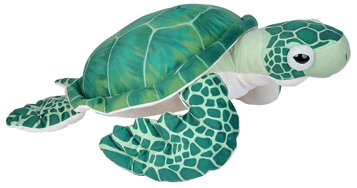 Wild Republic Living Ocean Green Sea Turtle Stuffed Animal, 20 Inches