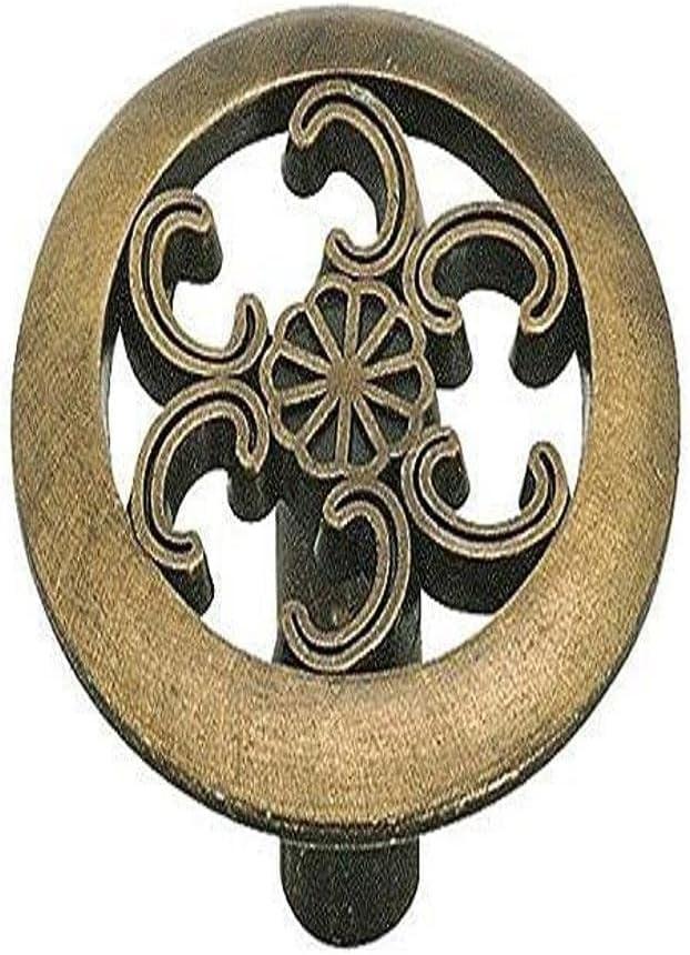 Antique Brass Round Cabinet Knob with Intricate Design