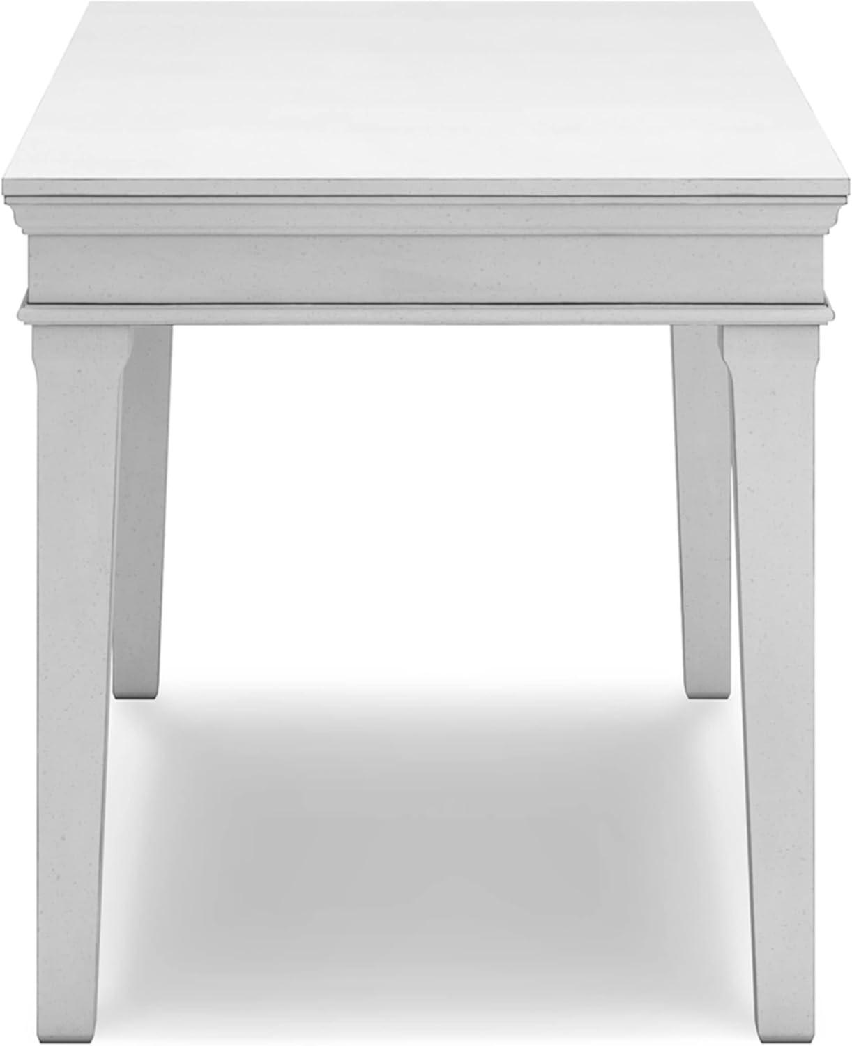 White Pine Wood Transitional Home Office Desk with Drawer and USB Port