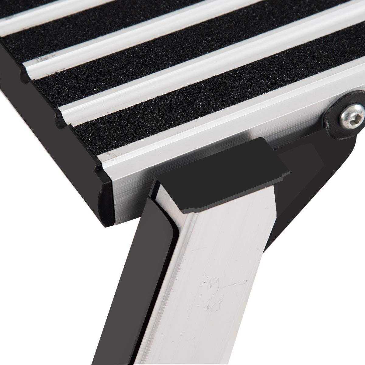 Aluminum Platform Non-Slip Folding Work Bench Drywall Stool Ladder 330lbs Capacity
