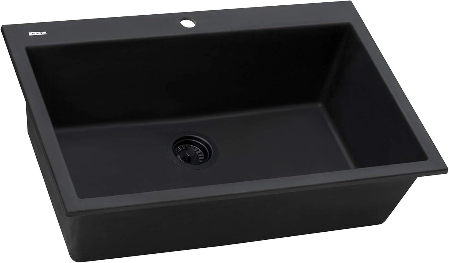 Ruvati 30 x 20 inch epiGranite Drop-in Topmount Granite CompositeKitchen Sink