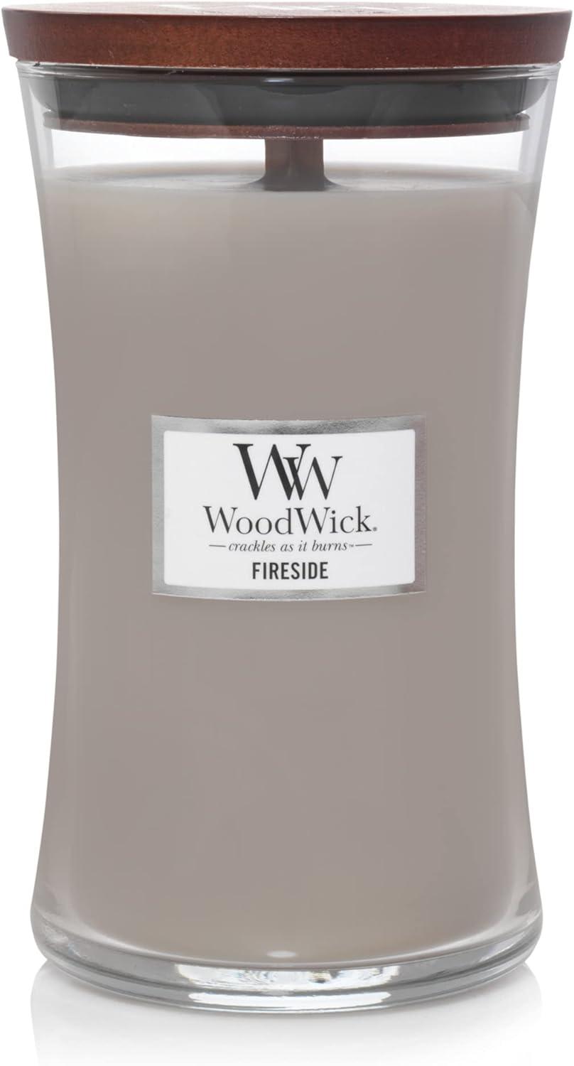 Woodwick Large Hourglass Candle, Fireside, 21.5 oz.