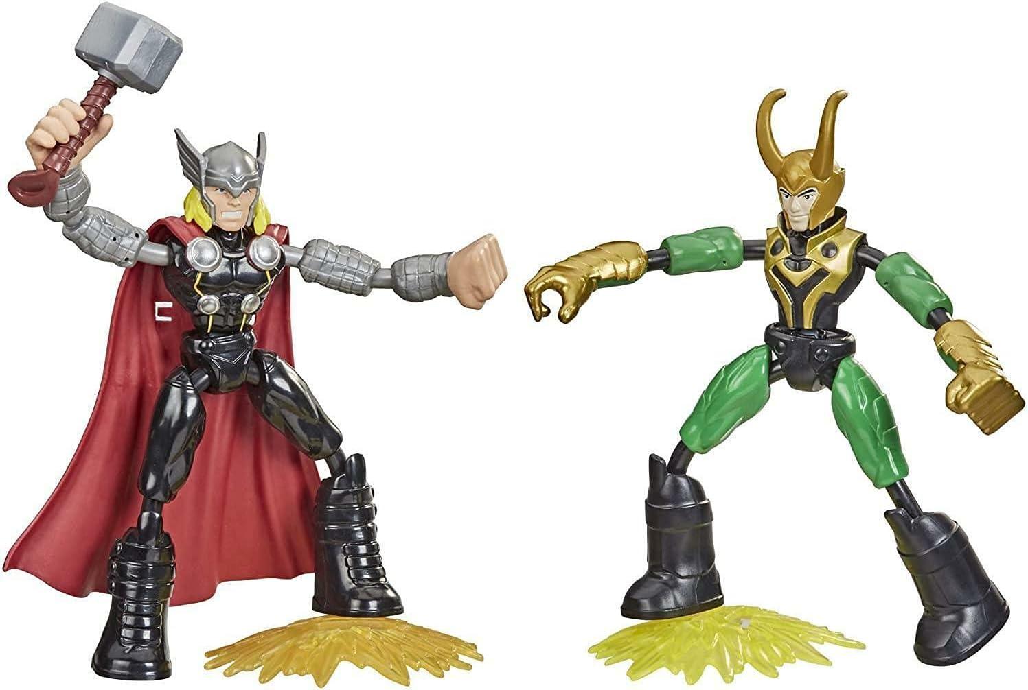 Marvel: Avengers Bend and Flex Thor vs Loki Kids Toy Action Figure for Boys and Girls Ages 4 5 6 7 8 and Up (6")