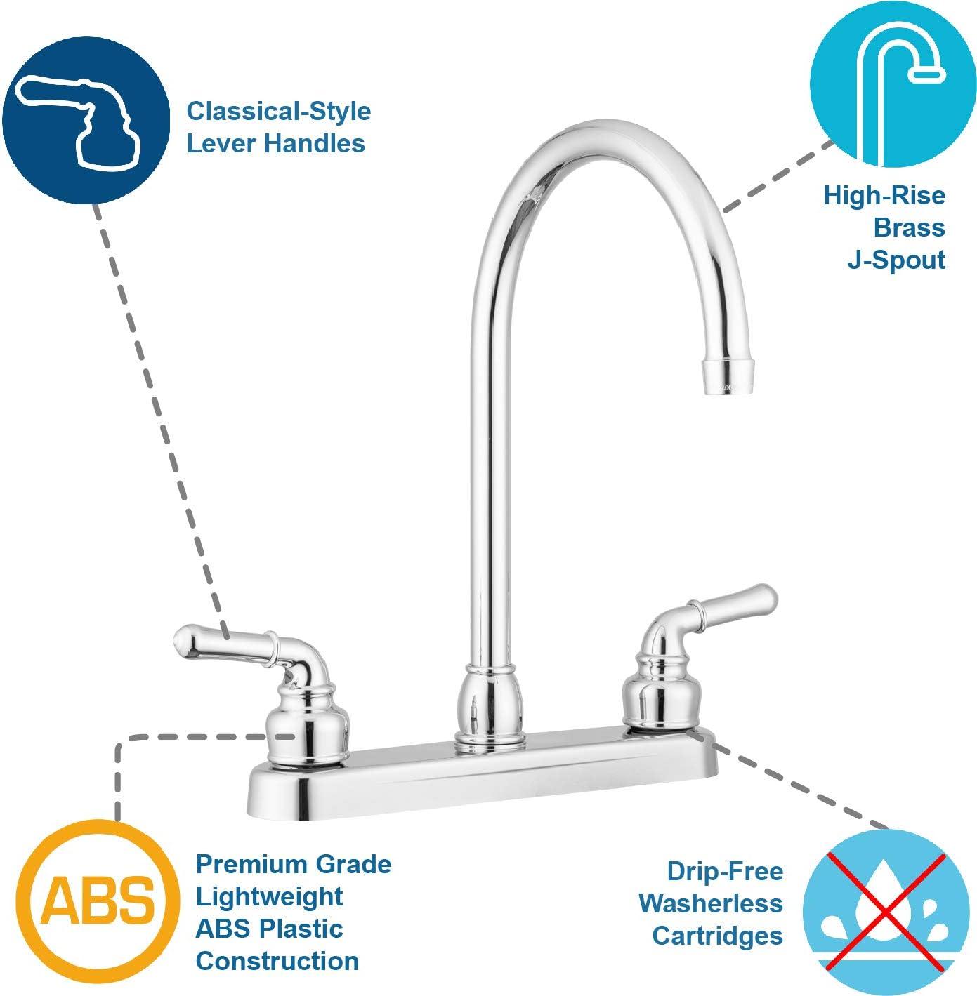 Pacific Bay Lynden Kitchen Faucet Modern High Arc Sink Faucet, Polished Chrome