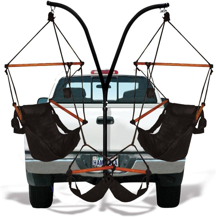 Black Double Trailer Hitch Stand with Hammaka Chairs