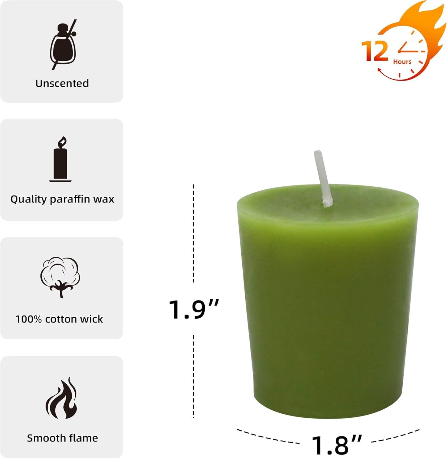 Jeco CVZ-013 Sage Green Votive Candles (12pc/Box)