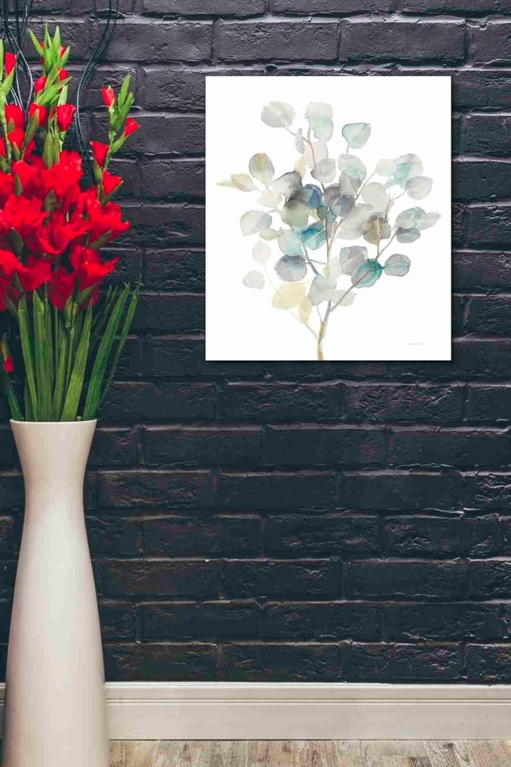 Epic Graffiti  "Eucalyptus III White" by Danhui Nai, Giclee Canvas Wall Art 20" x 24"