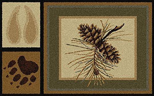 Tayse Nature Area Rug 6568 Lodge Multi Squares Bearpaw 2' 7" x 7' 3" Rectangle