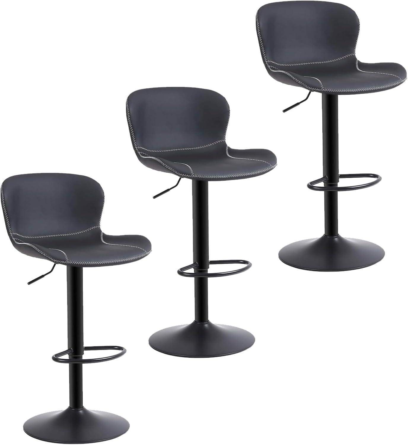 George Oliver Illyas Swivel Upholstered Adjustable Height Counter Stool with Metal Frame