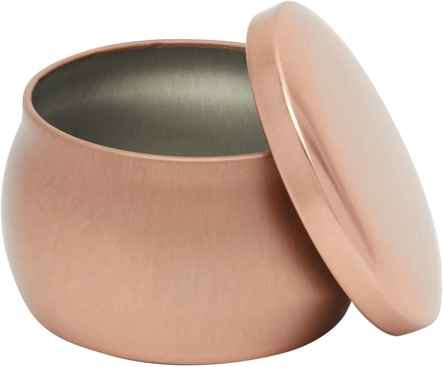 Bright Creations 24 Pack Candle Jars for Making Candles 4oz, Bulk Empty Tins with Lids and Labels for DIY Crafts, Gifts (Rose Gold, 3x2 in)