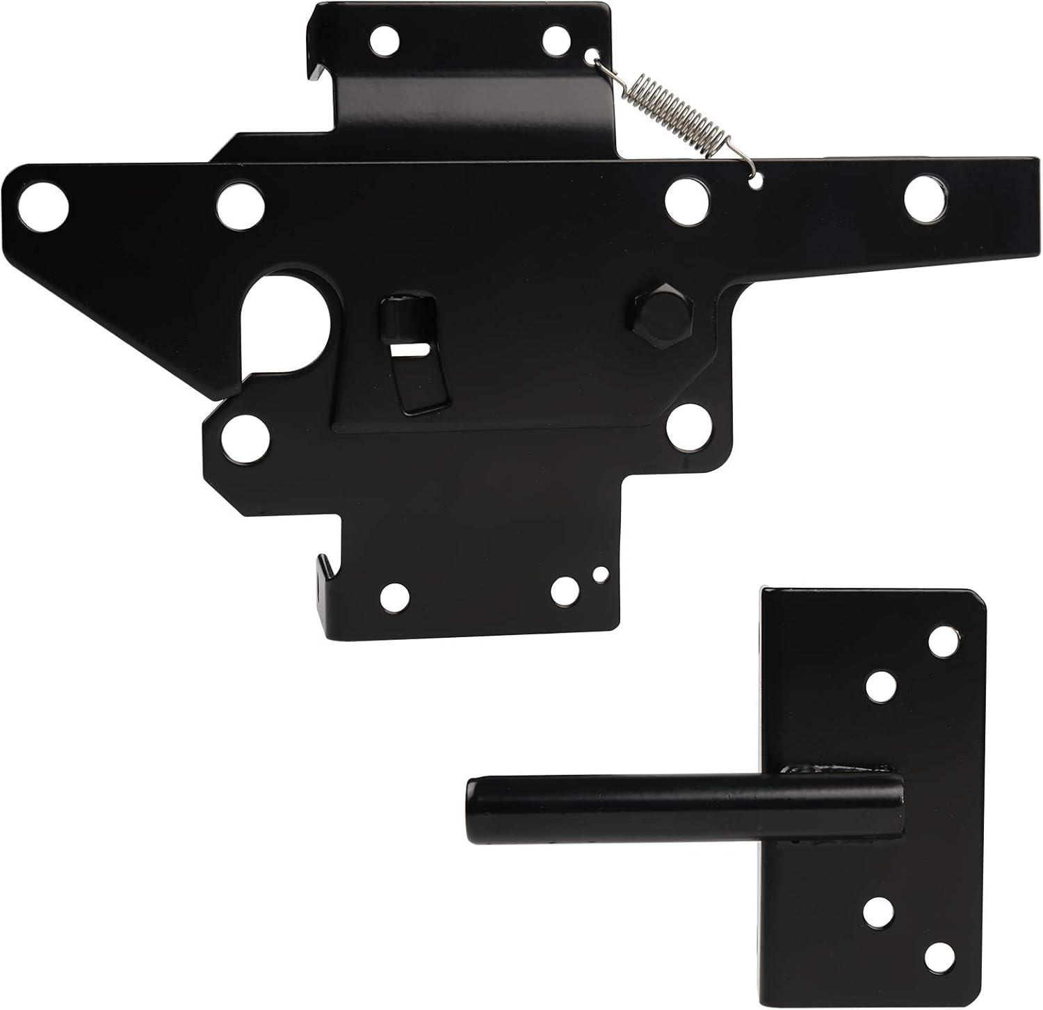 Heavy Duty Black Steel Automatic Gate Latch for Wood and Vinyl Fences