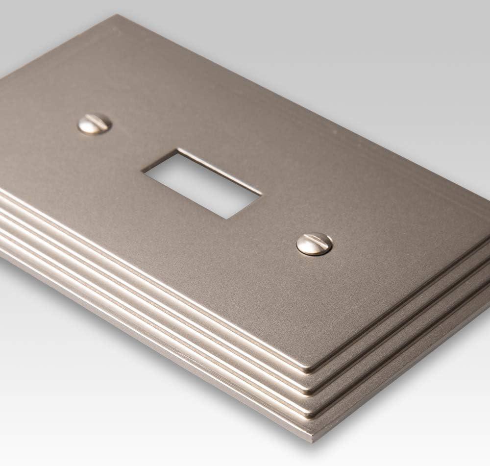 Satin Nickel 2-Gang Metal Duplex Outlet Wall Plate