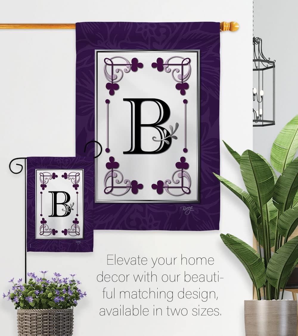 Breeze Decor 80002 Classic B Monogram 2-Sided Impression Garden Flag - 13 x 18.5 in.