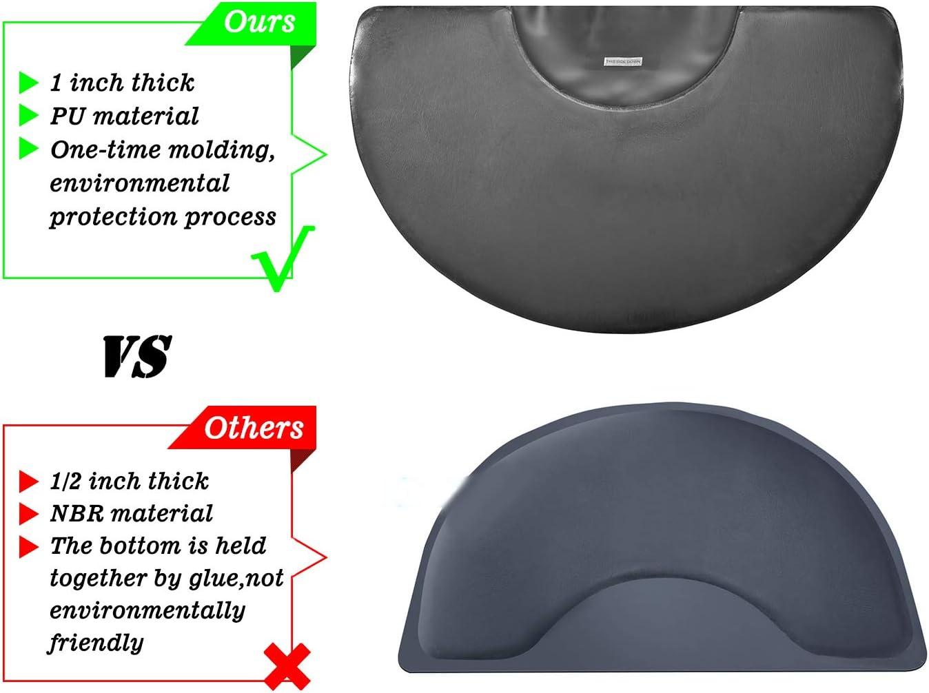 1 Inch Thick Barber Cutting Chair Salon Floor Mats for Beauty Hair Stylist Station Anti Fatigue (Black, 5 Ft × 3 Ft Rectangle)