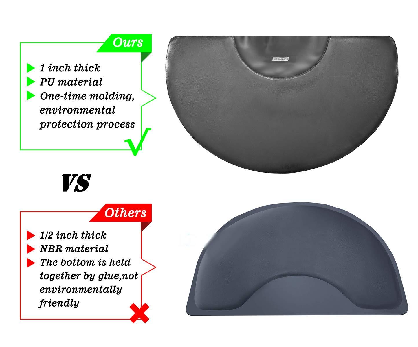 1 Inch Thick Barber Cutting Chair Salon Floor Mats for Beauty Hair Stylist Station Anti Fatigue (Black, 5 Ft × 3 Ft Rectangle)