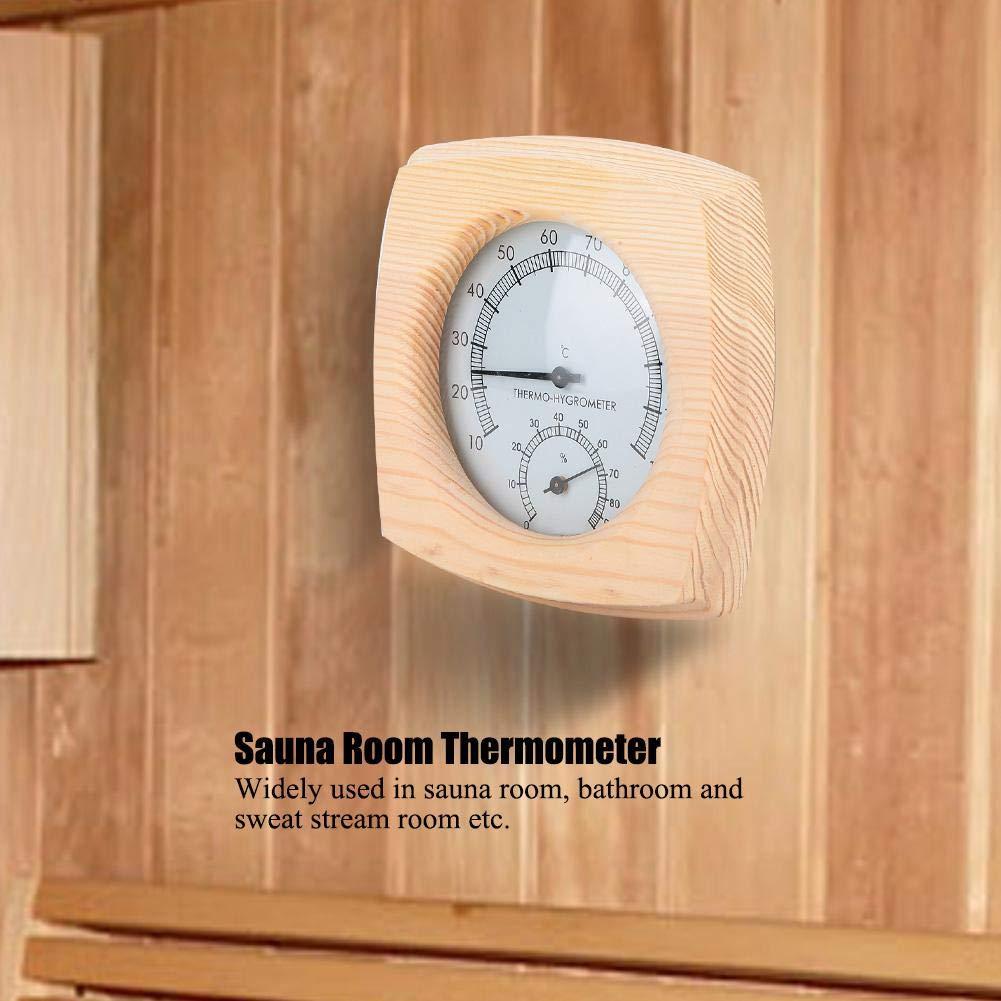 Sauna Room Wooden Thermometer Digital Thermometer Hygrometer Humidity Gauge for Steam Room Indoor Temperature Meter