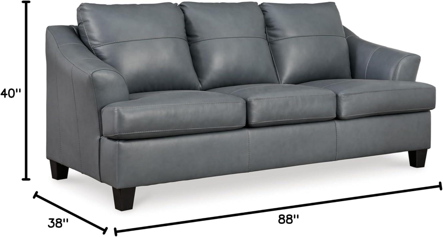 Gray Faux Leather Queen Memory Foam Sleeper Sofa with Flared Arms