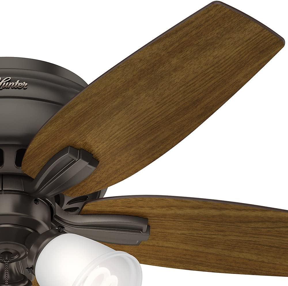 Hunter Fan Newsome 42" 5 - Blade Traditional Indoor Flush Mount Ceiling Fan with Lights and Pull Chains