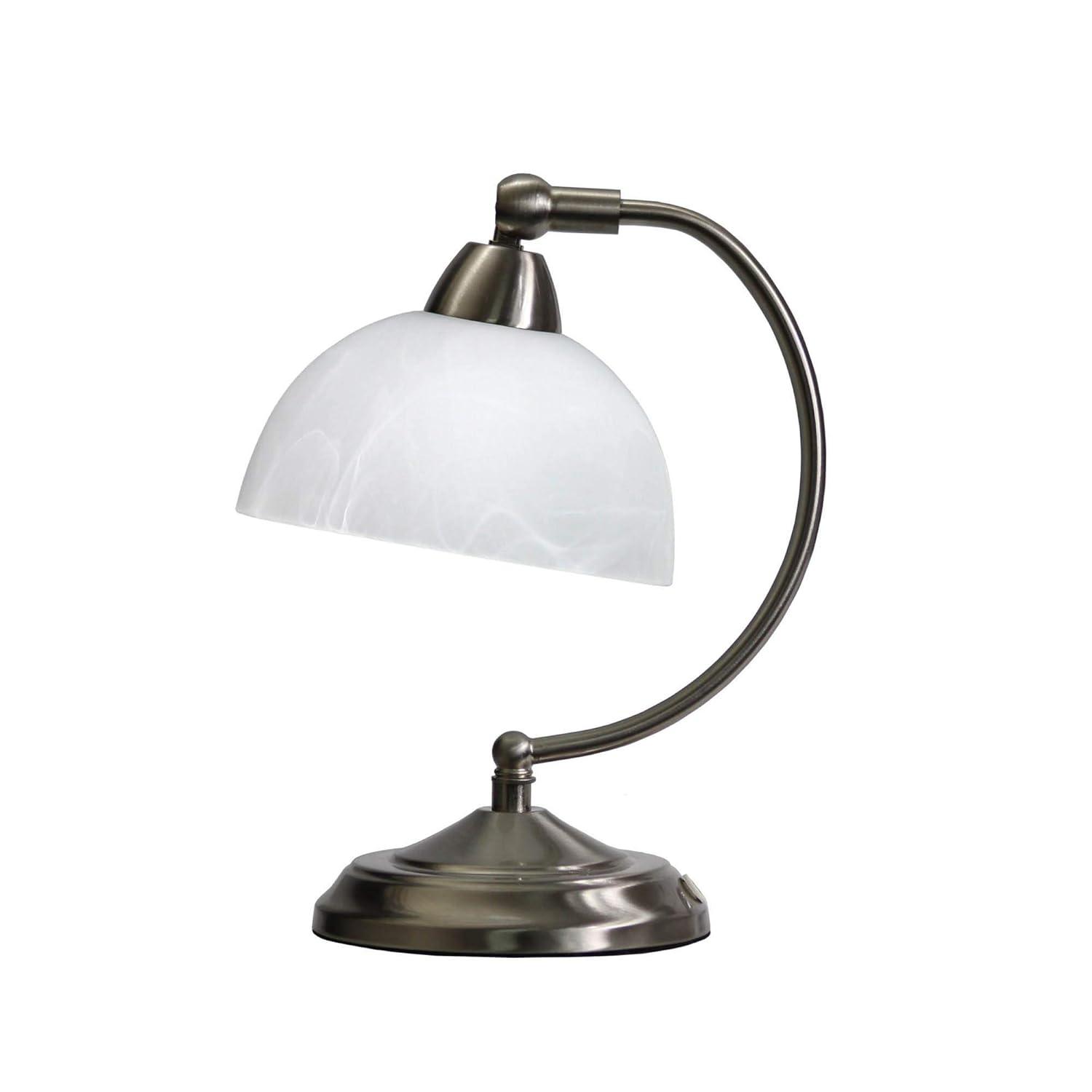 Elegant Designs Mini Modern Bankers Desk Lamp with Touch Dimmer Control Base Brushed Nickel