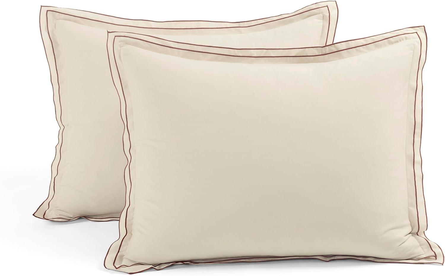 Hampton Double Flange Embroidered Contrast Edge Comforter 3 Pieces Set