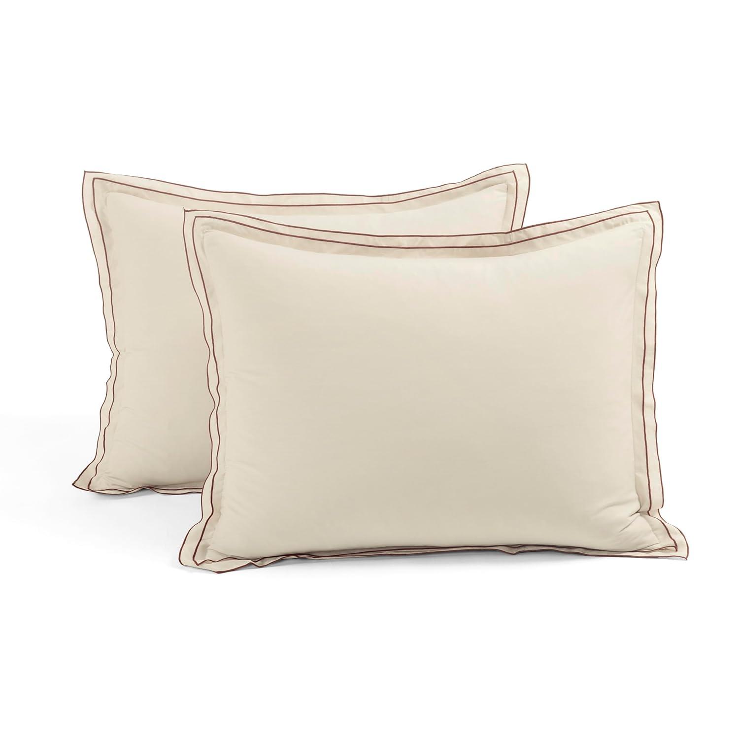 Hampton Double Flange Embroidered Contrast Edge Comforter 3 Pieces Set